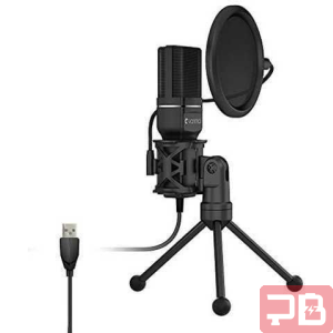 Micrófono Condensador USB de Escritorio con Trípode y Filtro Pop