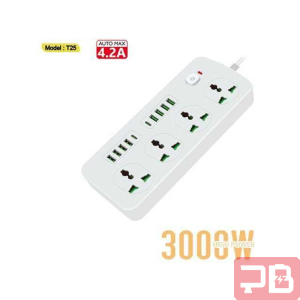 Regleta Lehotpia con 8 USB y 2 Tipo-C, 3000W