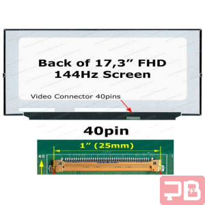 Pantalla 17.3" Full HD 144Hz 40 Pines