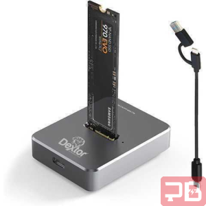 Estación de Acoplamiento DEXTOR / Lector Dual M.2 SATA NVME