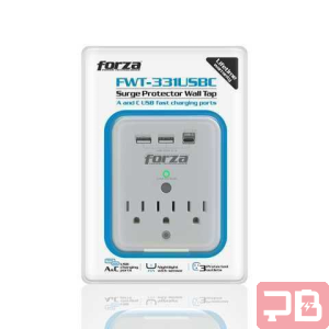 Regleta Tomacorriente FORZA FWT-331USBC 490J / 1875W