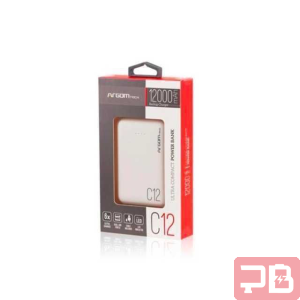 Power Bank ARGOM TECH C12 12000mAh 2 USB Blanco