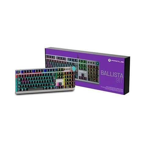 Teclado Mecánico Gamer Primus Ballista 91T - Gris y USB