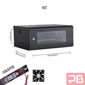 Gabinete Rack 4U con Vidrio Templado
