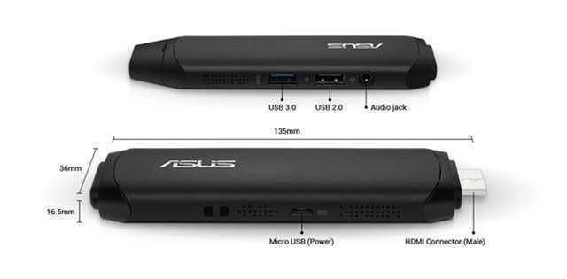 ASUS VivoStick PC TS10 con Intel Atom X5-78350