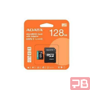 Tarjeta ADATA 128GB microSDXC UHS-I U3 V30 A2 con Adaptador SD
