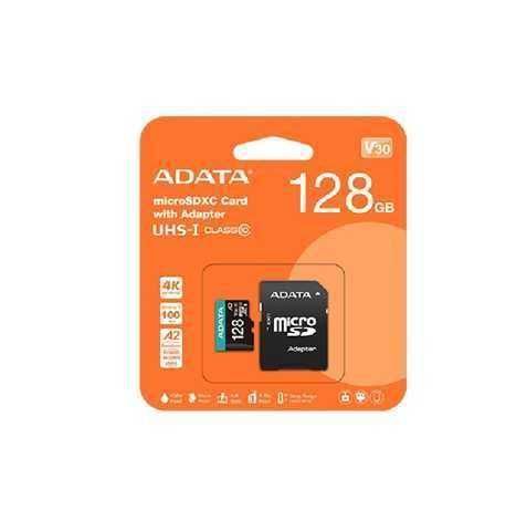 Tarjeta microSDXC ADATA 128GB UHS-I U3 V30 A2 con Adaptador SD
