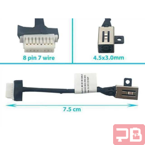 Dell 7706 P98F DC Jack con Cable de 7.5cm, 8 Pines