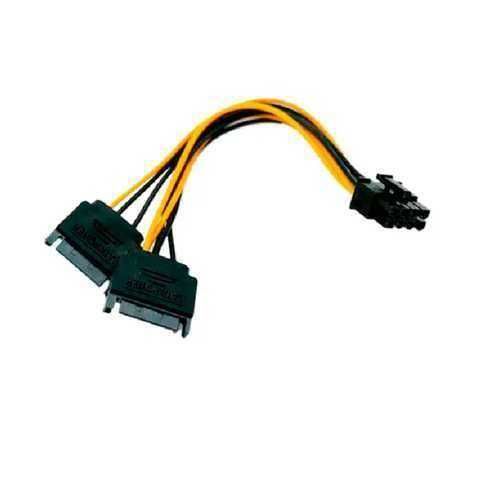 Adaptador de Energía PCI-E 8 Pines a Doble SATA - 20CM