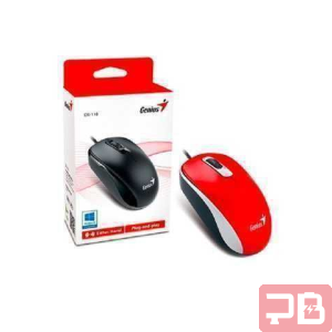 Mouse Alámbrico Genius DX-110 Óptico Rojo 1200 DPI