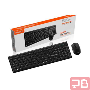 Combo Teclado y Mouse Meetion C100 - USB, 1.5m, Negro