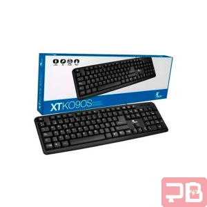 Teclado XTECH XTK-092S USB Negro con Cable y Conexión Inalámbrica