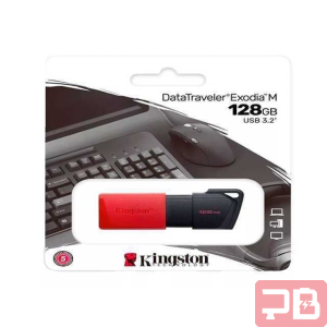 Pendrive Kingston 128GB DataTraveler Exodia M USB 3.2 Negro/Rojo