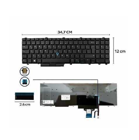 Teclado Dell 5580 5590 5591 E5550 E5570 con Pointer sin Frame