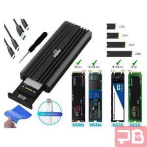 Carcasa Dextor Doble M.2 SATA NVMe USB