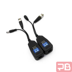 Par de Video Balun Energizado RJ45 para Cámaras 8MP