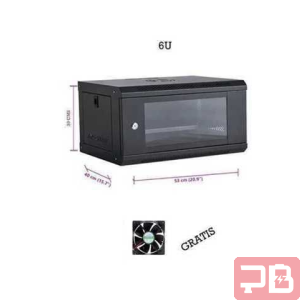 Gabinete Rack 6U con Vidrio Templado Reforzado