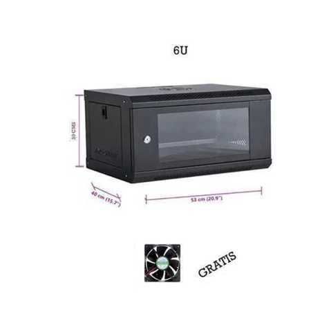 Gabinete Rack 6U con Vidrio Templado y Ventilador Incorporado