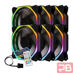 Kit 6 Ventiladores DEXTOR 120MM ARGB con Control Remoto