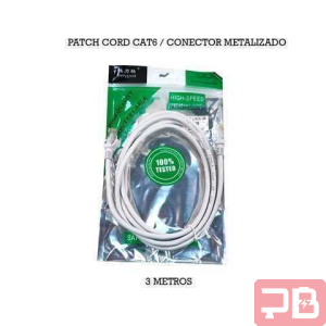 Cable Patch Cord UTP Cat 6 con Conector Metálico Blindado - 3m