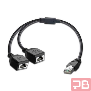 Adaptador Splitter RJ45 Macho a 2 Hembras – Ethernet CAT 5E