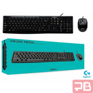 Combo Teclado y Mouse Logitech MK200 - Conexión USB y Diseño Elegante en Negro