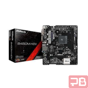 MAINBOARD ASROCK B450M HDV / DDR4 / SOCKET AM4 / AMD RYZEN / HDMI DVI VGA / MICRO ATX
