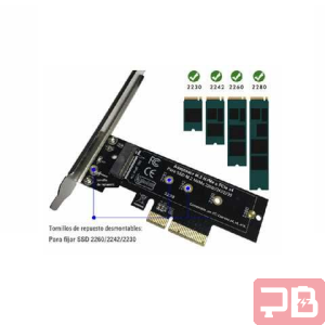 Adaptador SSD M.2 NVMe PCIe x4 - Tarjeta de expansión interna