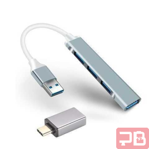 Adaptador Hub USB 3.0 de 4 Puertos y OTG Tipo C