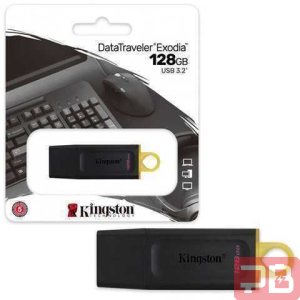 Pendrive Kingston 128GB USB 3.2 Exodia Negro Amarillo