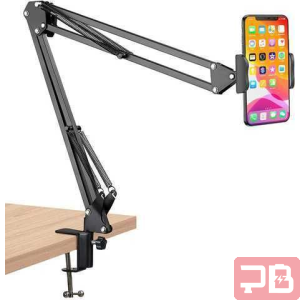 Soporte flexible para celular en escritorio