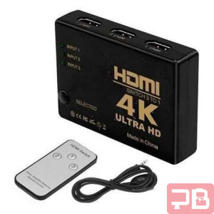 Switch HDMI 1x3 con Control Remoto - Calidad 4K