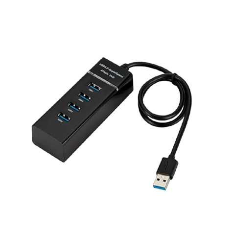 Adaptador Hub USB 3.0 de 4 Puertos - Negro