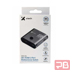 SWITCH SPLITTER XTECH XHA-440 / 1X2 PUERTOS HDMI BIDIRECCIONAL / 8K UHD 7680×4320 60HZ / HDCP / METALICO