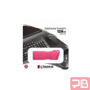 PENDRIVE KINGSTON 128GB / DATATRAVELER EXODIA M / USB 3.2 / UNIDAD FLASH / COLOR ROSADO NEON
