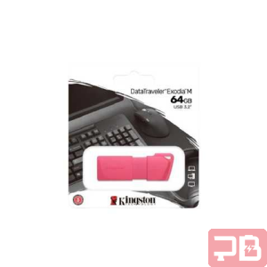PENDRIVE KINGSTON 64GB / DATATRAVELER EXODIA M / USB 3.2 / UNIDAD FLASH / COLOR ROSADO NEON