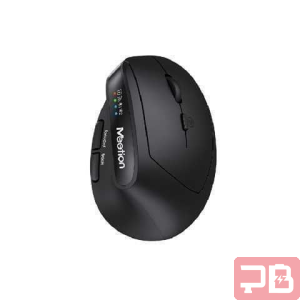 MOUSE INALÁMBRICO MEETION BTM008 / ERGONÓMICO VERTICAL / 2400 DPI / BLUETOOTH BT Y 2.4GHZ / USB-A Y TIPO C / 10M / PARA DIESTROS