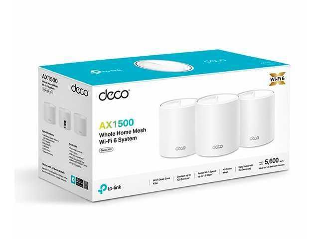 SISTEMA MESH TP-LINK DECO X10 / KIT DE 3 ROUTERS / AX1500 / DOBLE BANDA / GIGABIT / WIFI 6